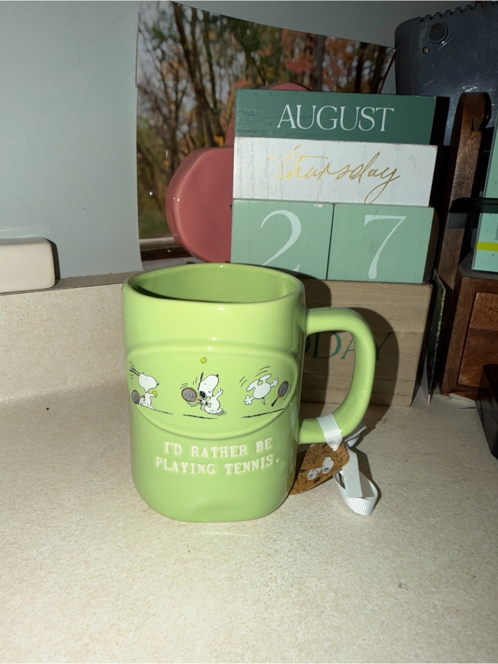 Rae dunn I’d rather be playing tennis snoopy mug - yes